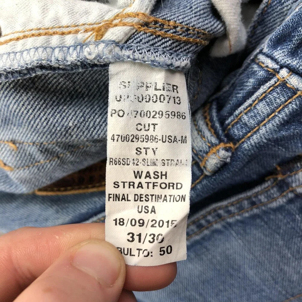 Polo Ralph Lauren Jeans Mens 31x32 Blue Medium Wash Slim Straight Denim & Supply
